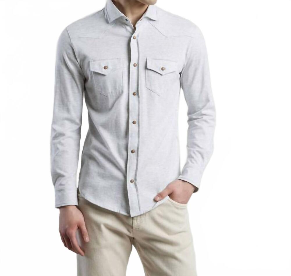 NEW ELEVENTY albini cotton sports shirt in light grey